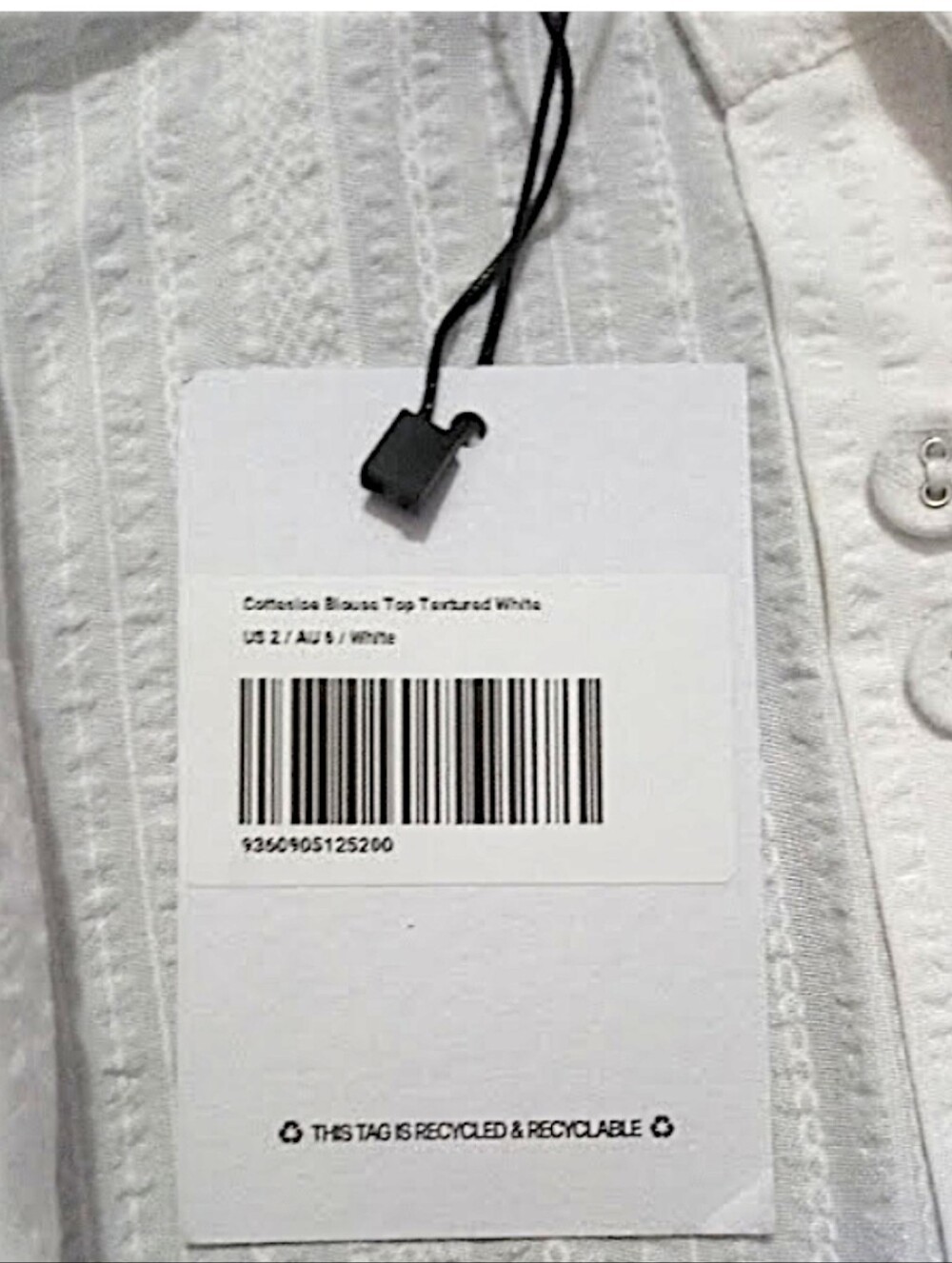 Princess Polly | Cottesloe Blouse Top Textured White | US Size 2 | NWT - Picture 9 of 10